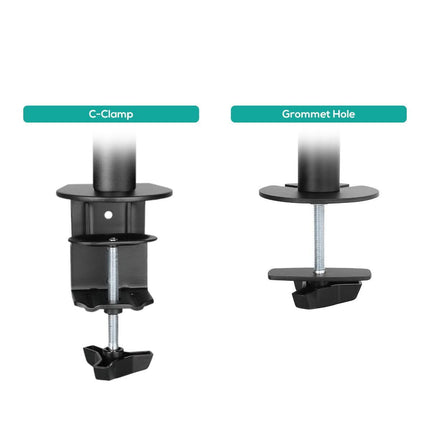 activiva Dual-Screen Articulating Monitor Arm with Interchangeable Laptop Holder.