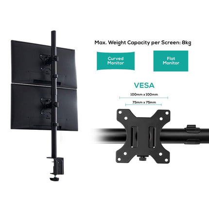activiva Dual-Screen Articulating Vertical Monitor Arm.