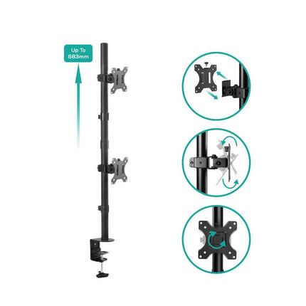 activiva Dual-Screen Articulating Vertical Monitor Arm.