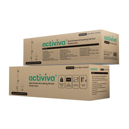 activiva Dual-Screen Articulating Vertical Monitor Arm.