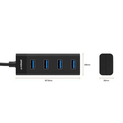 mbeat 4-Port USB-C Hub with USB-C DC Port.
