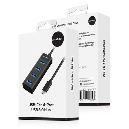 mbeat 4-Port USB-C Hub with USB-C DC Port.