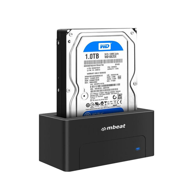 mbeat D1 USB 3.0 3.5" & 2.5" SATA HDD Docking Station - Black.