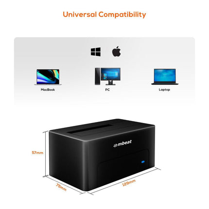 mbeat D1 USB 3.0 3.5" & 2.5" SATA HDD Docking Station - Black.
