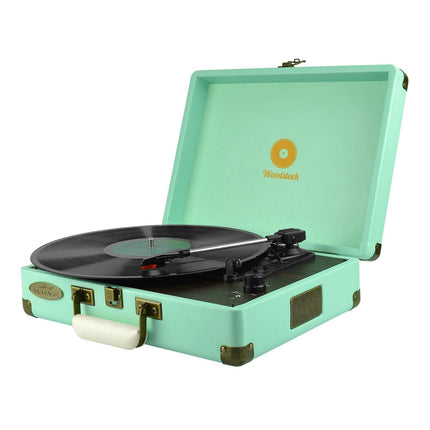 mbeat Woodstock Tiffany Blue Retro Turntable.