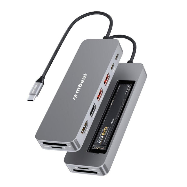 mbeat Elite 9-in-1 USB-C Multiport Hub with Built-in M.2 NVMe SSD Enclosure.