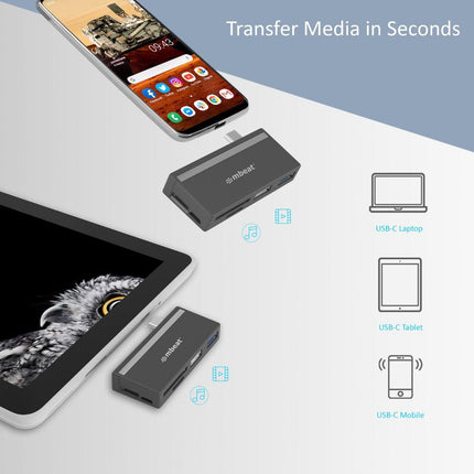 mbeat Essential 5-In-1 USB- C Hub ( USB hub 2.0, 3.0, SD/TF card reader ).