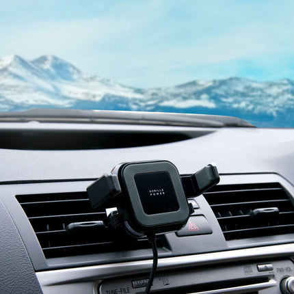 mbeat Gorilla Power 10W Wireless Car Charger With 2.4A USB Charging, Air Vent Clip & Windshield Stand.