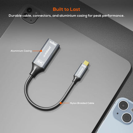 mbeat Tough Link 8K USB-C to DP Adapter - Space Grey.