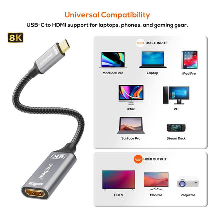 mbeat Tough Link 8K USB-C to HDMI Adapter - Space Grey.