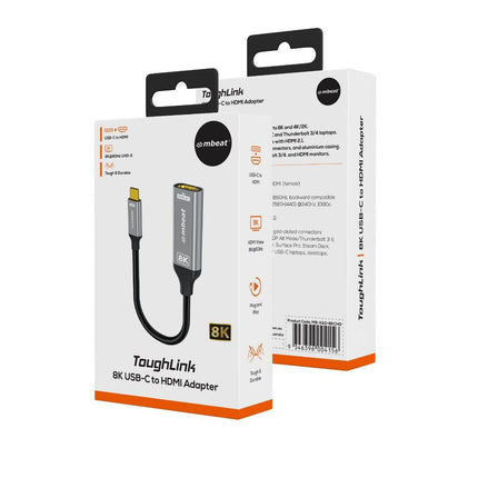 mbeat Tough Link 8K USB-C to HDMI Adapter - Space Grey.