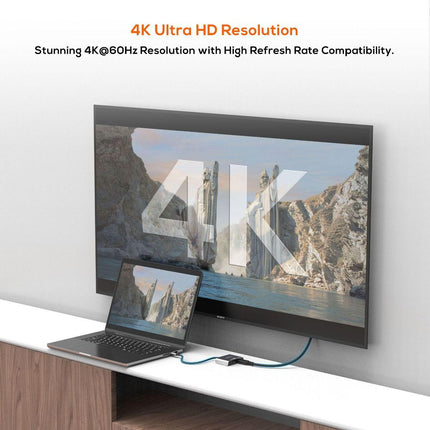 mbeat Tough Link USB-C to DP&HDMI Dual 4K/60Hz MST Adapter - Space Grey.