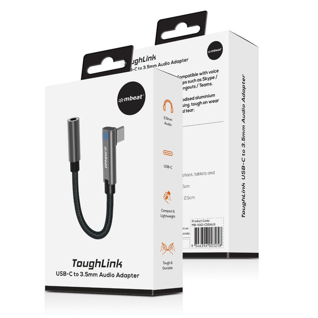 mbeat Elite USB-C to 3.5 Audio Adapter - Space Grey.