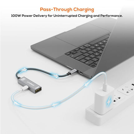 mbeat Tough Link USB-C to DP Adapter with 100W PD - Space Grey.