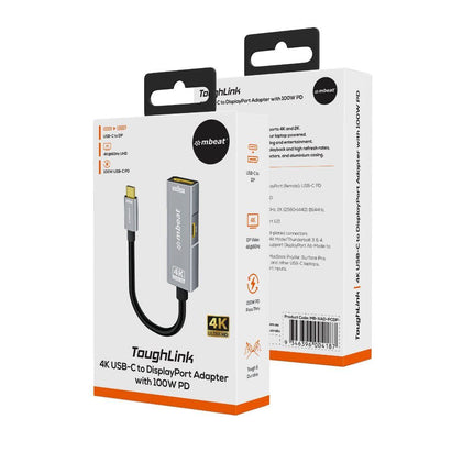 mbeat Tough Link USB-C to DP Adapter with 100W PD - Space Grey.