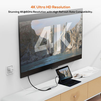 mbeat Tough Link USB-C to HDMI Adapter with 100W PD - Space Grey.