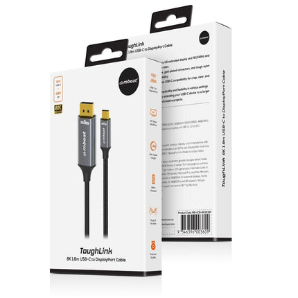 mbeat Tough Link 8K 1.8m USB-C to DisplayPort Cable.