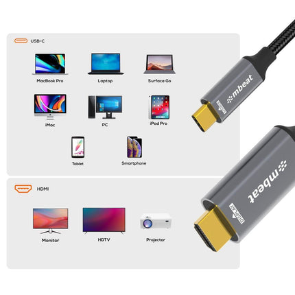 mbeat Tough Link 8K 1.8m USB-C to HDMI Cable.