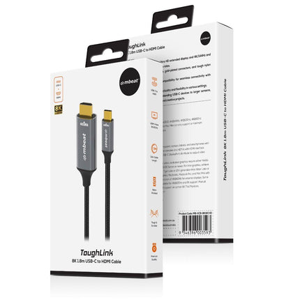 mbeat Tough Link 8K 1.8m USB-C to HDMI Cable.
