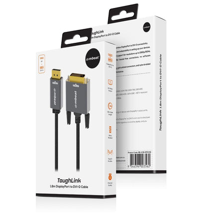mbeat Tough Link 1.8m DisplayPort to DVI-D Cable.