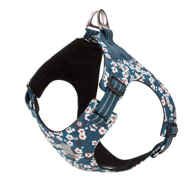 Floral Doggy Harness Saxony Blue XS.