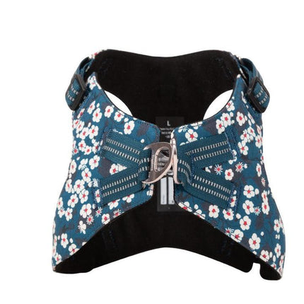 Floral Doggy Harness Saxony Blue XS.