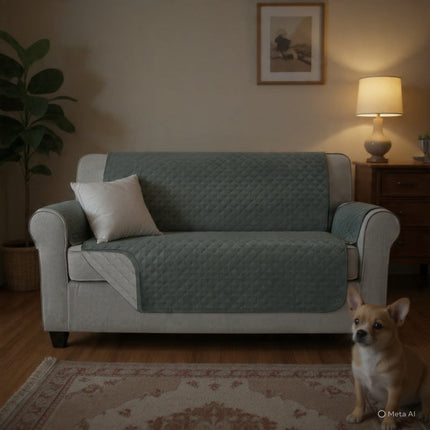 Sofa Cover Couch Cover 3 Seater Reversable Grey.