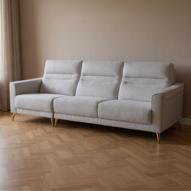 Maddison 3-Seater Fabric Sofa Light Grey.