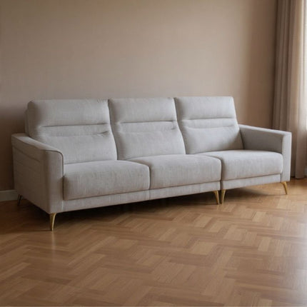 Maddison 3-Seater Fabric Sofa Light Grey.