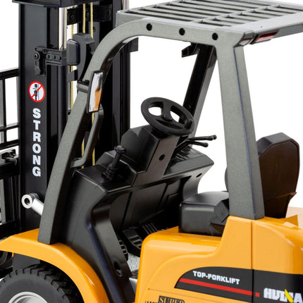 1:10 Scale 2.4G 8-Channel Metal Remote Control Forklift Construction Vehicle with Lifting Function & Sound.