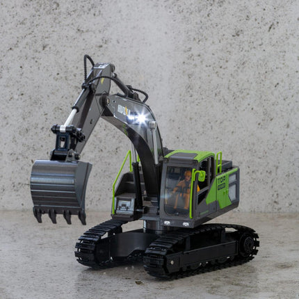1:18 Scale 13-Channel Alloy Remote Control Excavator Construction Vehicle with Lights, Sound and Steam.