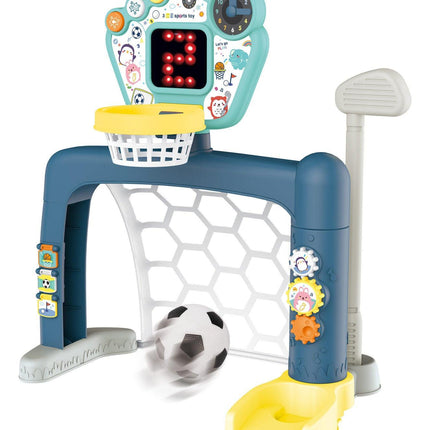 Sports World 3-in-1 Adjustable Indoor basketball, Soccer Goal, and Golf Set.