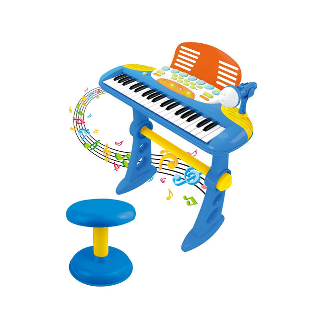 Children's Electronic Keyboard with Stand (Blue) Musical Instrument Toy.