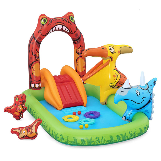 190L Jurassic Splash Water Play Centre, Bright Dinosaur Theme with Slide.