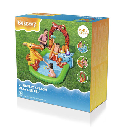 190L Jurassic Splash Water Play Centre, Bright Dinosaur Theme with Slide.