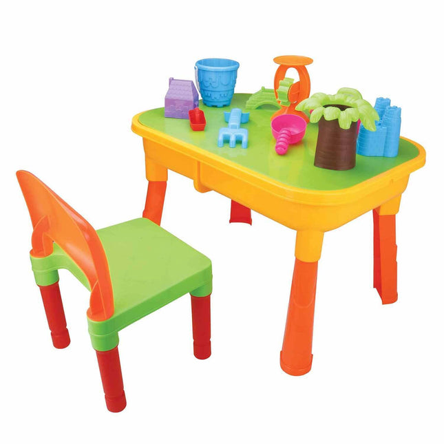 Children's 2-in-1 Sand & Water Table, Includes 18 Play Accessories.