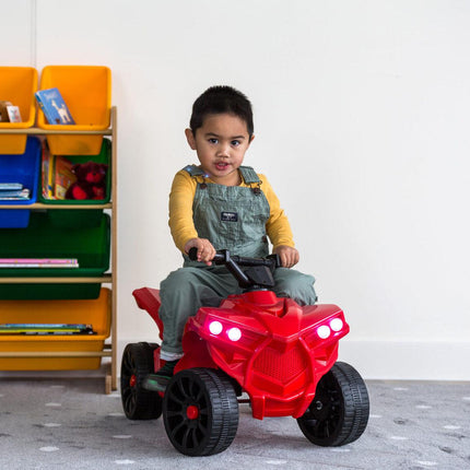 Rechargeable Ride-on Quad bike (Red) with Safe Braking System.