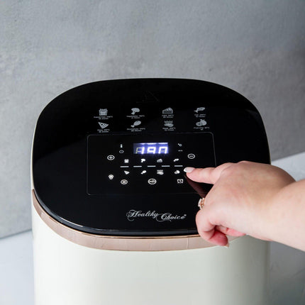 7L Digital Air Fryer with 8 pre-set Touch-control Cooking Programs - Cream.