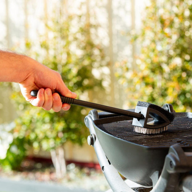 Stainless Steel BBQ Brush and Scraper Blade.