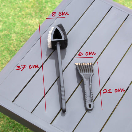 Stainless Steel BBQ Brush and Scraper Blade.