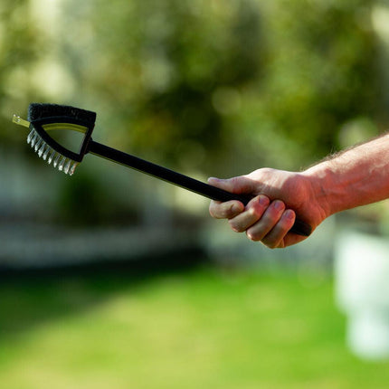 Stainless Steel BBQ Brush and Scraper Blade.