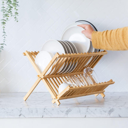 2 Tier Bamboo Dish Rack.