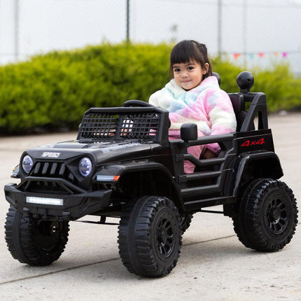 Jeep Inspired Remote Controlled Ride-on Electric Car (Black).