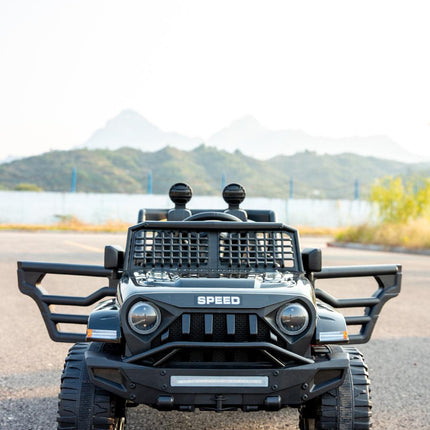 Jeep Inspired Remote Controlled Ride-on Electric Car (Black).
