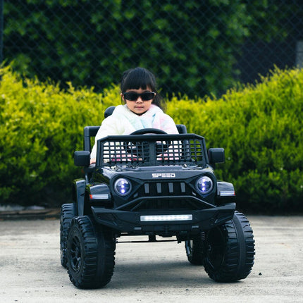 Jeep Inspired Remote Controlled Ride-on Electric Car (Black).