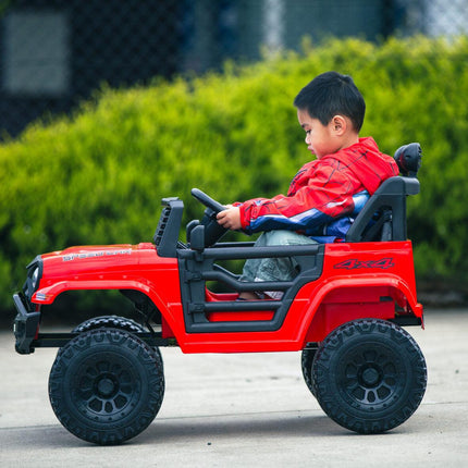 Jeep Inspired Remote Controlled Ride-on Electric Car (Red).