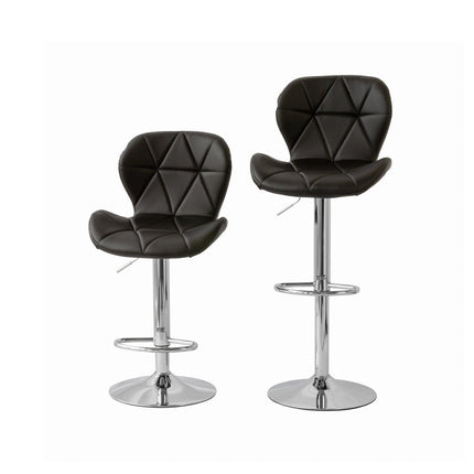 2 Comfortable Bar Stools (Black) w/ Adjustable Height, 90-112cm.