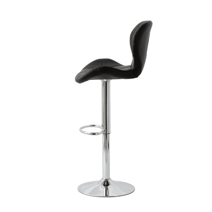 2 Comfortable Bar Stools (Black) w/ Adjustable Height, 90-112cm.