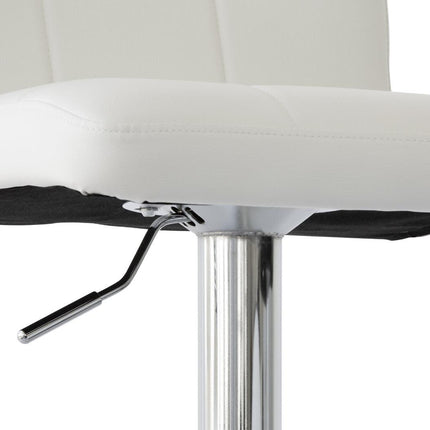2 Comfortable Bar Stools (White) w/ Adjustable Height, 90-112cm.