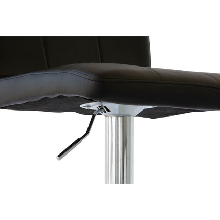 2 Diamond Style Padded Leather Barstools (Black) w/ Adjustable Height.